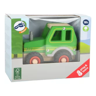 Small Foot - Fa traktor - zöld - JátékManufaktúra