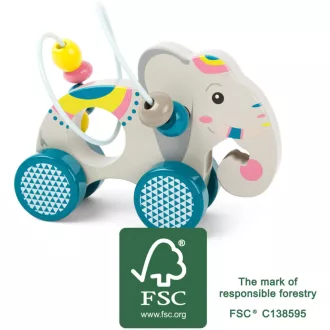 Small Foot - Fa gurulós elefánt - Jungle - JátékManufaktúra