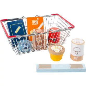Small Foot - Friss élelmiszerek bevásárlókosárban - JátékManufaktúra