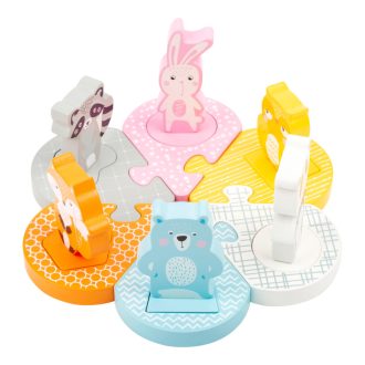 Small Foot - Fa beillesztős puzzle állatok - JátékManufaktúra