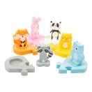 Small Foot - Fa beillesztős puzzle állatok - JátékManufaktúra
