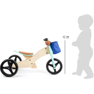 Small Foot - Fa futóbicikli Trike 2 az 1-ben - türkiz - JátékManufaktúra
