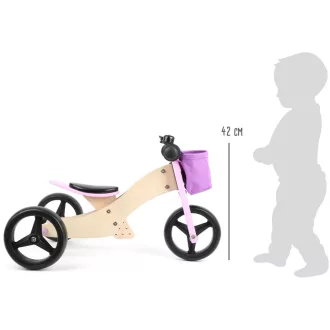 Small Foot - Fa futóbicikli Trike 2 az 1-ben - rózsaszín - JátékManufaktúra