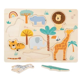 Small Foot - Beillesztős puzzle - Safari - JátékManufaktúra