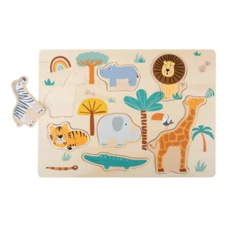 Small Foot - Beillesztős puzzle - Safari - JátékManufaktúra
