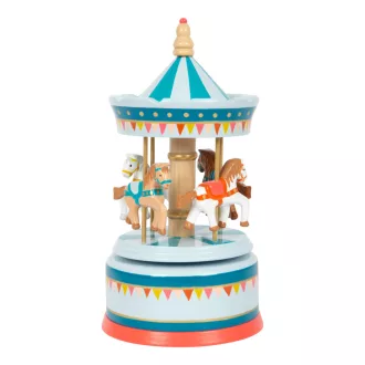 Small Foot - Zenélő doboz - kék lovas körhinta - JátékManufaktúra