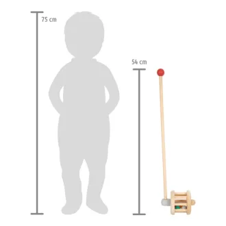 Small Foot - Fa csörgő tologatós jármű - JátékManufaktúra