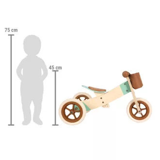 Small Foot - Fa futóbicikli Maxi 2 az 1-ben - barna - JátékManufaktúra