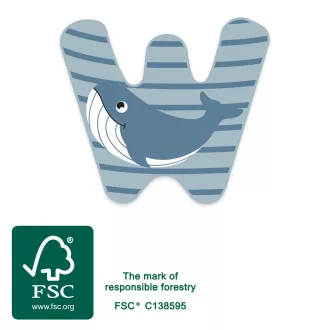 Small Foot - Fa betű - W - JátékManufaktúra