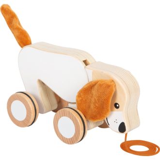 Small Foot - Fa húzós játék Kutyus zörgős fülekkel - JátékManufaktúra