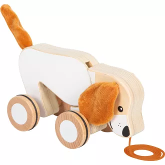 Small Foot - Fa húzós játék Kutyus zörgős fülekkel - JátékManufaktúra