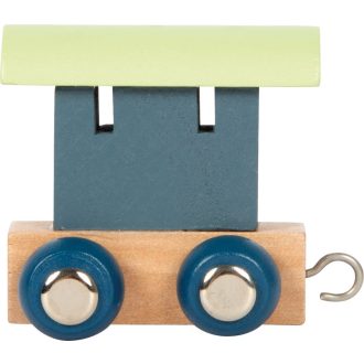 Small Foot - Sarki betűs vagon kék - JátékManufaktúra
