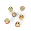 Small Foot - Fa pörgettyű csíkos 1 db - JátékManufaktúra