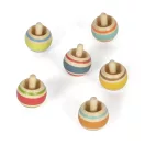 Small Foot - Fa pörgettyű csíkos 1 db - JátékManufaktúra