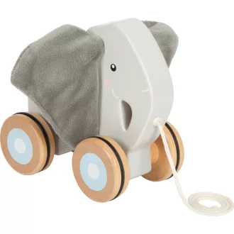 Small Foot - Fa húzós játék Elefánt zörgős fülekkel - JátékManufaktúra