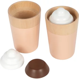 Small Foot - Fa kávéfőző tartozékokkal, Tasty szürke - JátékManufaktúra