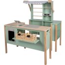 Drevený obchod a kuchynka Tasty zelená 2 v 1