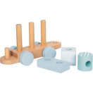 Small Foot - Rakosgatás Fa vonat kék - JátékManufaktúra