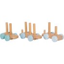 Small Foot - Rakosgatás Fa vonat kék - JátékManufaktúra