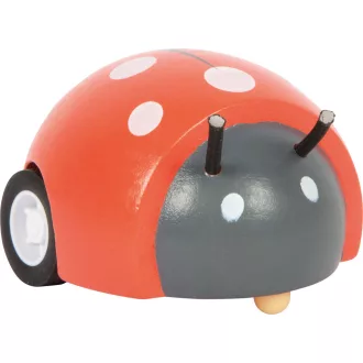 Small Foot - Felhúzható fa állatfigura: Katica - JátékManufaktúra