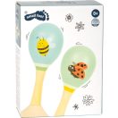 Small Foot - Fa rumba golyók Méhecske és Katicabogár (2 db) - JátékManufaktúra