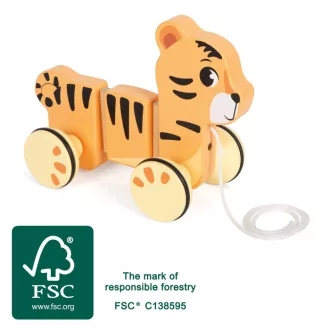 Small Foot - Fa húzós játék: Tigris - JátékManufaktúra