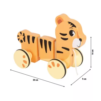 Small Foot - Fa húzós játék: Tigris - JátékManufaktúra