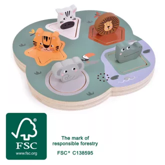 Small Foot - 3D puzzle hangokkal: Szafari állatok - JátékManufaktúra
