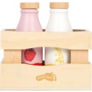 small foot Drevená prepravka s mliečnymi nápojmi