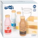 small foot Drevená prepravka s mliečnymi nápojmi