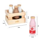 small foot Drevená prepravka s mliečnymi nápojmi
