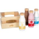 small foot Drevená prepravka s mliečnymi nápojmi