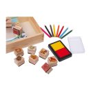 Small Foot - Fa kreatív játék - Bélyegzőkészlet - Farm - JátékManufaktúra