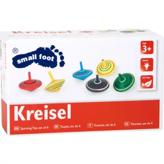 Small Foot - Fa pörgettyű készlet 6 db - JátékManufaktúra