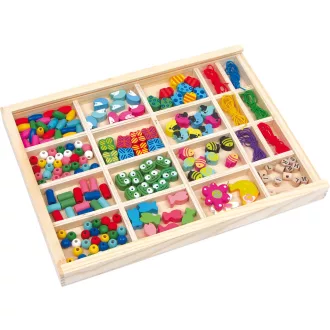 Small Foot - Fa gyöngyök dobozban - Vivien - JátékManufaktúra