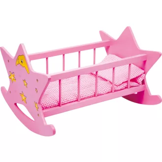 Small Foot - Fa rózsaszín bölcső, csillag - JátékManufaktúra