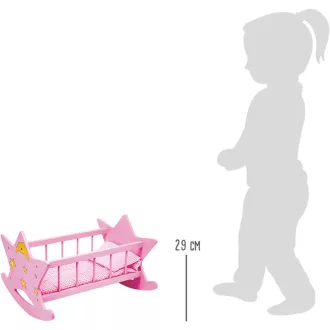 Small Foot - Fa rózsaszín bölcső, csillag - JátékManufaktúra