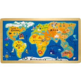 Small Foot - Bedobó puzzle nagy világtérkép - JátékManufaktúra