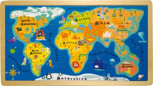 small foot Vkladacie puzzle jednoduchÃ¡ veÄ¾kÃ¡ mapa sveta