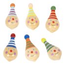 Small Foot - Fa tömör pörgettyű Bohóc 1 db - JátékManufaktúra