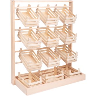Small Foot - Fa árusítóállvány rekeszekkel - JátékManufaktúra