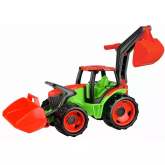 Lena - Traktor kanállal és markolóval (zöld-piros) - JátékManufaktúra