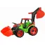 Lena - Traktor kanállal és markolóval (zöld-piros) - JátékManufaktúra