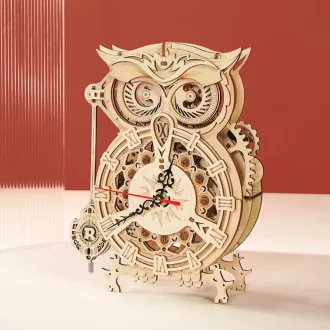 RoboTime - 3D fa puzzle: Bagoly alakú óra - JátékManufaktúra