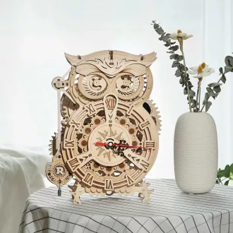 RoboTime - 3D fa puzzle: Bagoly alakú óra - JátékManufaktúra