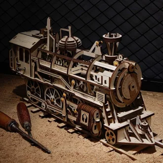 RoboTime - 3D fa puzzle: Gőzmozdony - JátékManufaktúra