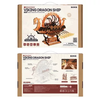 RoboTime - 3D fa puzzle: Viking sárkányhajó - JátékManufaktúra