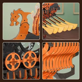 RoboTime - 3D fa puzzle: Viking sárkányhajó - JátékManufaktúra