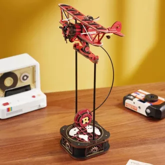 RoboTime - 3D mechanikus készlet, Kétfedelű repülő inga-mechanizmussal - JátékManufaktúra