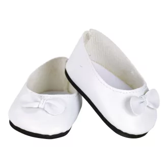 Petitcollin Fehér masnis balerinacipő (28 cm-es babához) - JátékManufaktúra